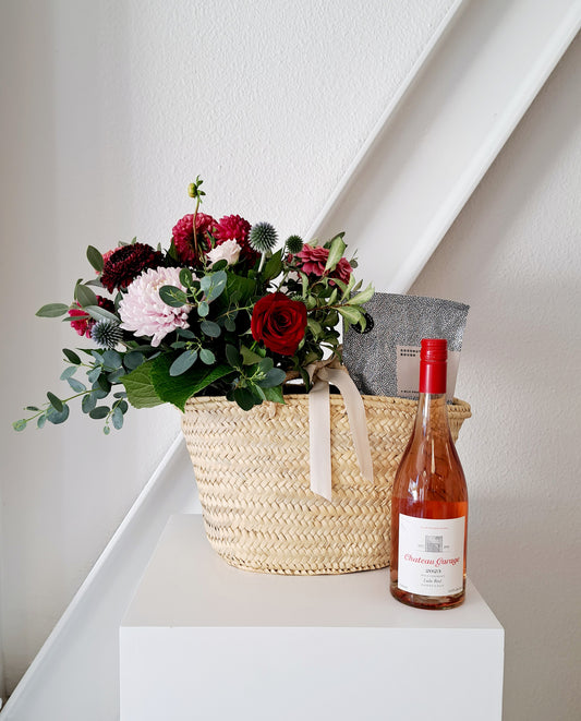 Valentine's Day Gift Basket | vino + Sweets