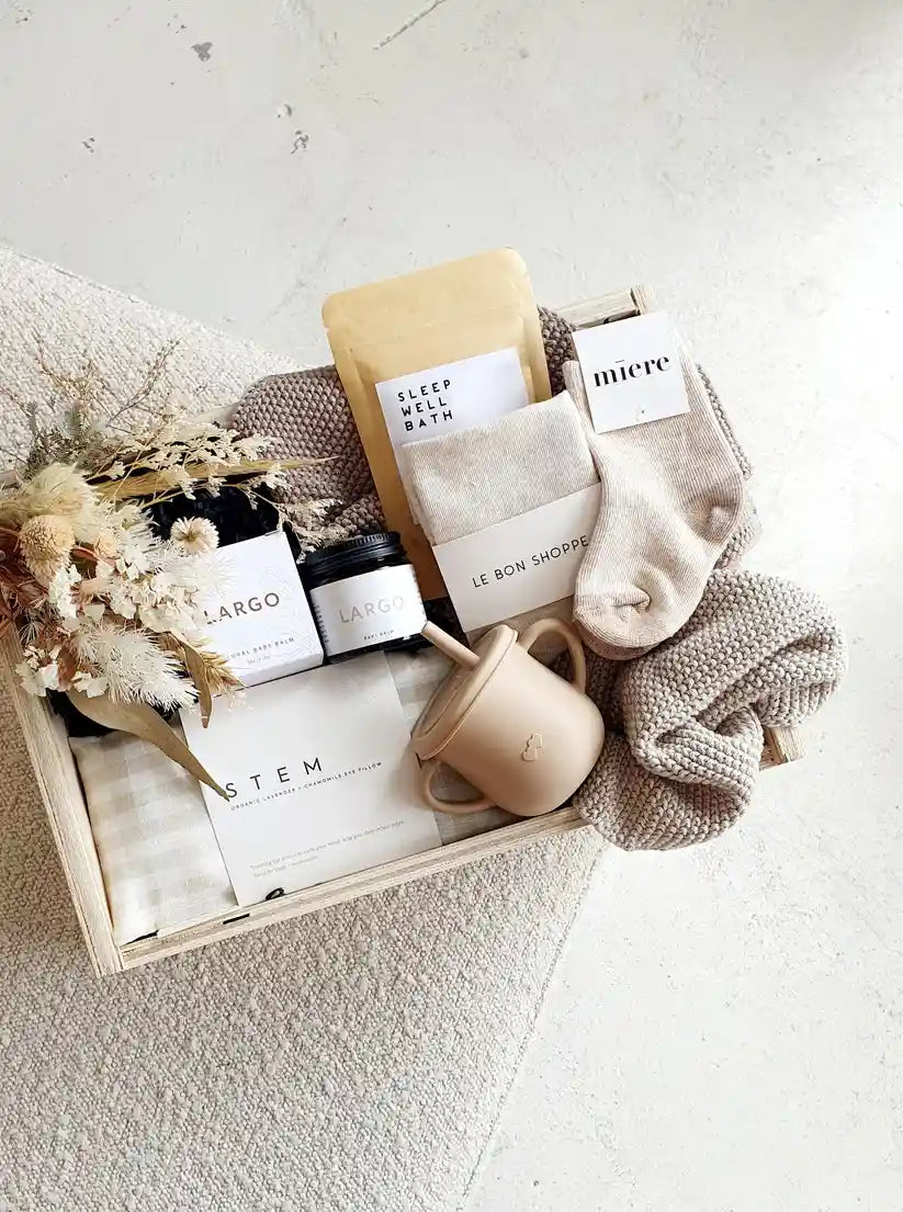 Celebrate new arrivals with the Mum & New Baby Ultimate Gift Box by Bundle + Blooms.