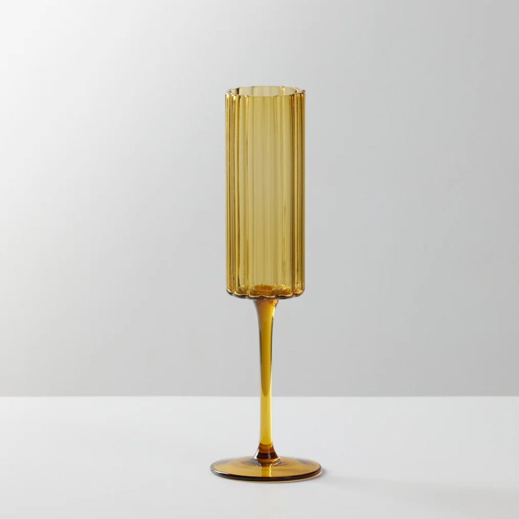 Wave champagne glass