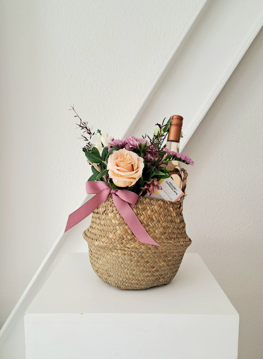 Mother's Day Round Basket | Blooms, Rose & Sweets